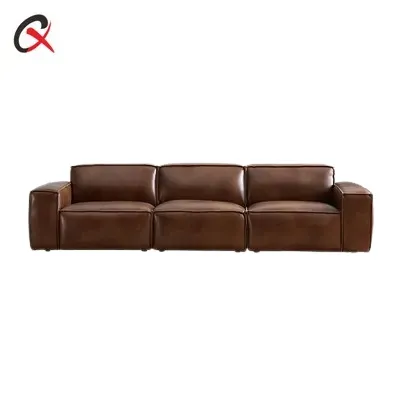 Sofa kulit tiga tempat duduk recliner